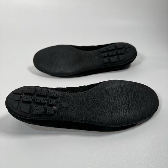 Paul Mayer Attitudes Black Quilted Suede Ballet Flats Women’s Size 5.5 - Chic! - Picture 2 of 8